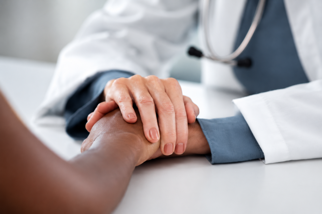 Cancer treatment consultation at Dr. Chaitanya's Cancer Care Hospital in Nizamabad with a compassionate oncology specialist supporting a patient.